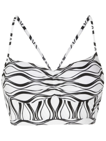 Wave-Print Crop Top