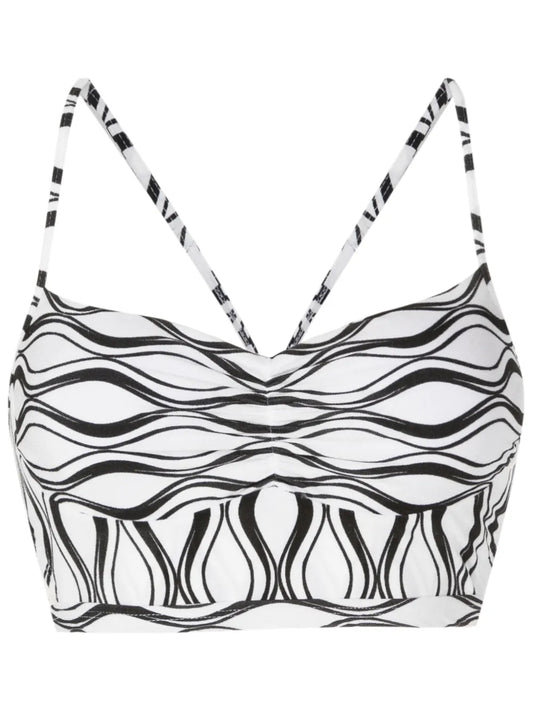 Wave-Print Crop Top