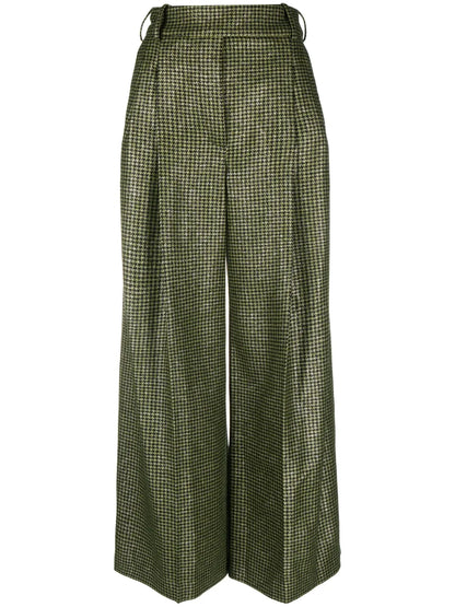 Houndstooth-Pattern Palazzo Pants