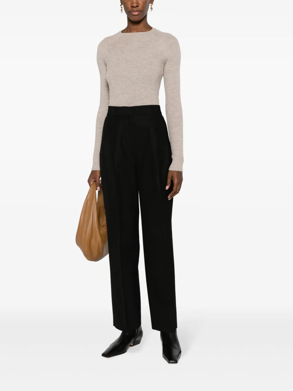 Double-Pleated Tailored Trousers