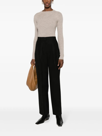 Double-Pleated Tailored Trousers