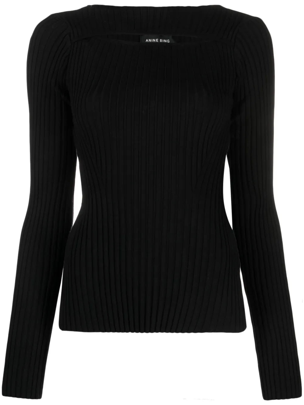 Cut-Out Ribbed Knitted Top