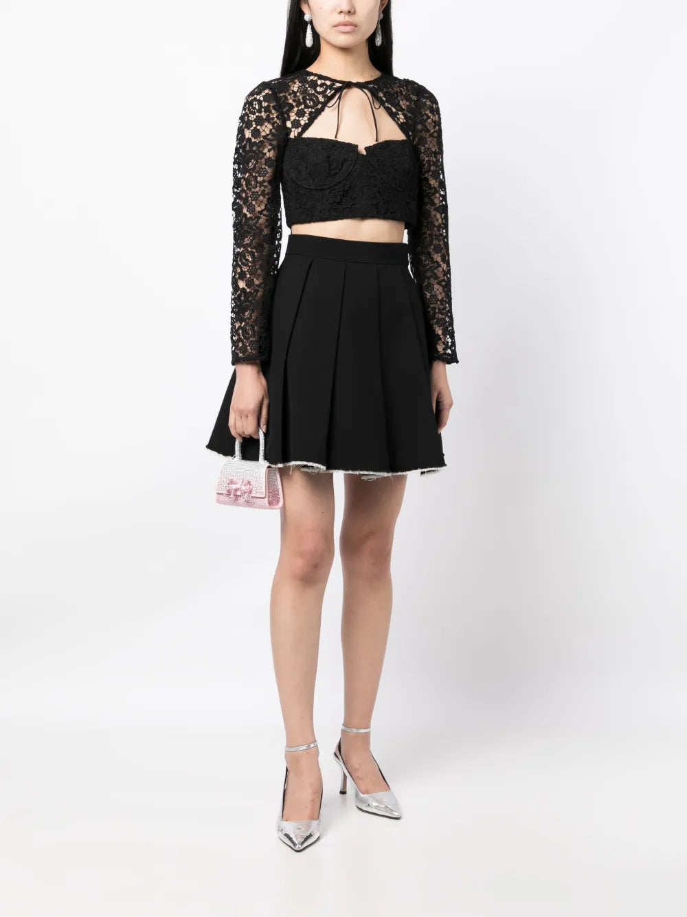 Corded-Lace Crop Top