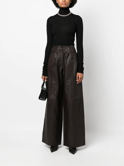 High-Waisted Wide-Leg Trousers