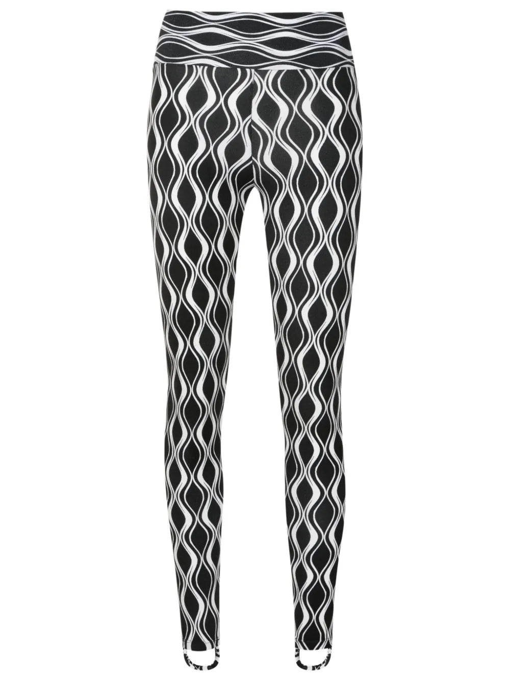 Wave-Print High-Waisted Leggings