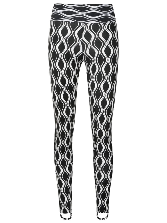 Wave-Print High-Waisted Leggings