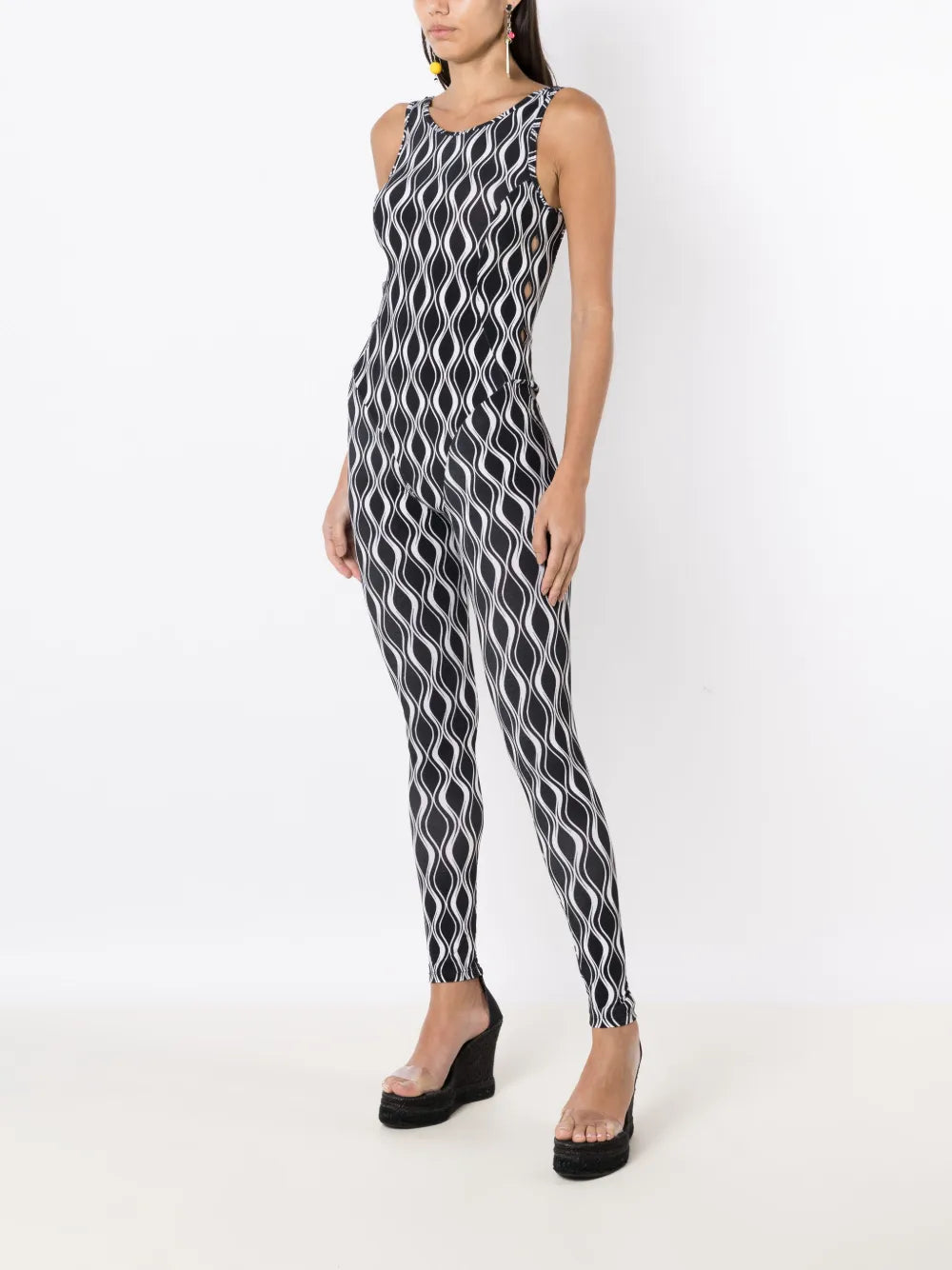 Graphic-Print Cut-Out Jumpsuit
