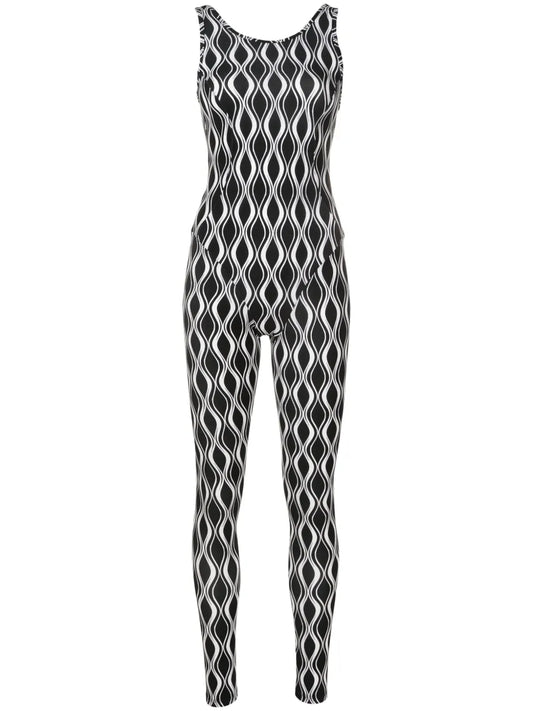 Graphic-Print Cut-Out Jumpsuit