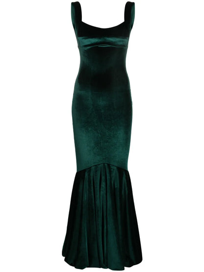 Velour Sleeveless Maxi Dress