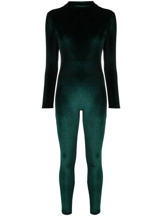 Velvet High-Neck Jumpsuit