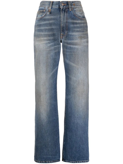 Mid-Rise Straight-Leg Jeans
