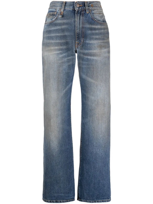 Mid-Rise Straight-Leg Jeans