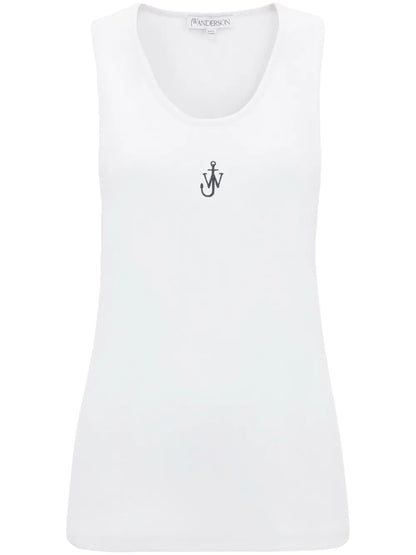 Logo-Embroidered Cotton Tank Top