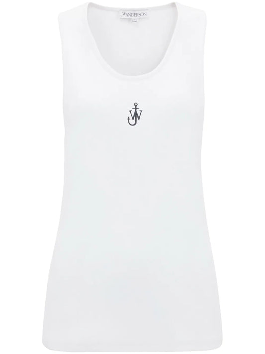 Logo-Embroidered Cotton Tank Top