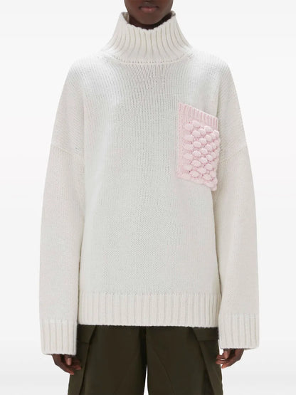 Popcorn-Patch Sweater