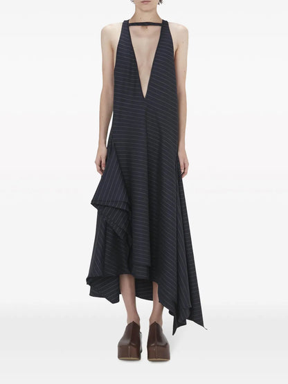 V-Neck Panelled Midi Dress