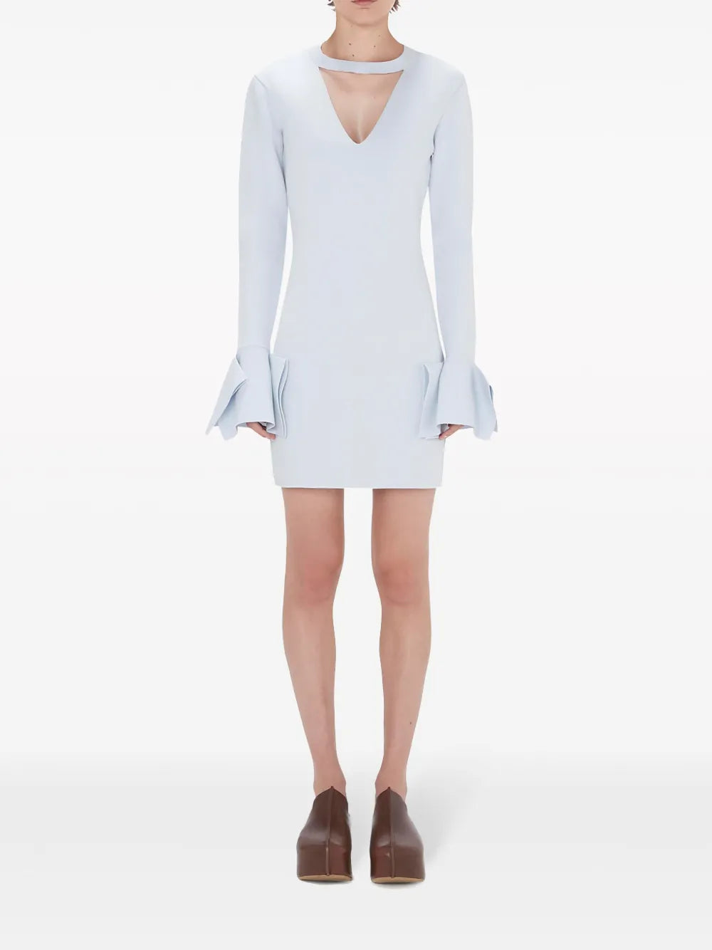Ruffle-Detail Cut-Out Minidress