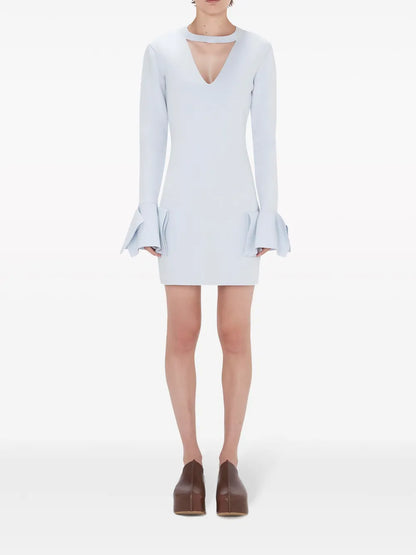 Ruffle-Detail Cut-Out Minidress