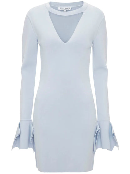 Ruffle-Detail Cut-Out Minidress
