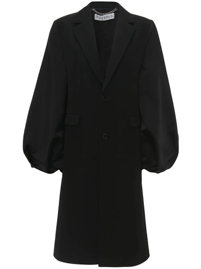 Balloon-Sleeve Long Coat