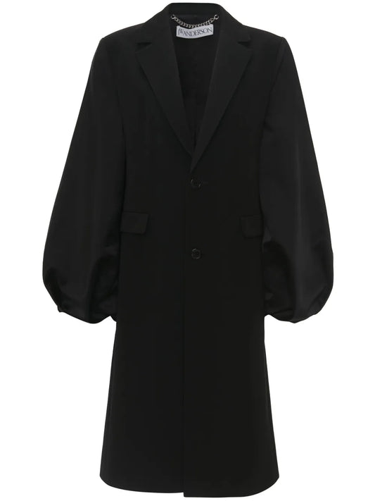 Balloon-Sleeve Long Coat