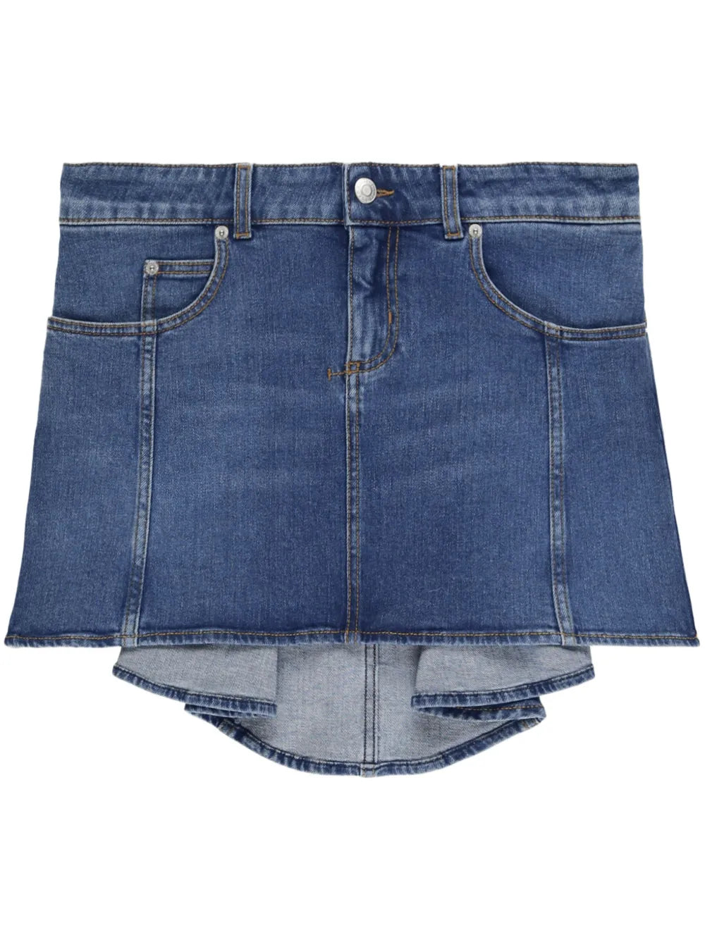 High-Low Denim Mini Skirt