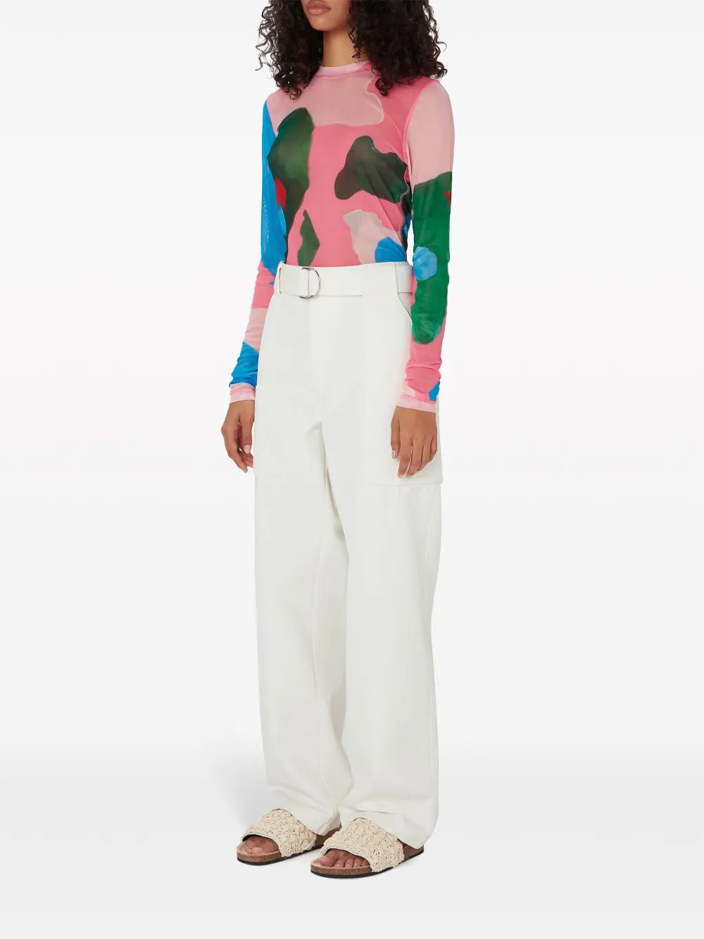 Wide-Leg Cotton Cargo Trousers
