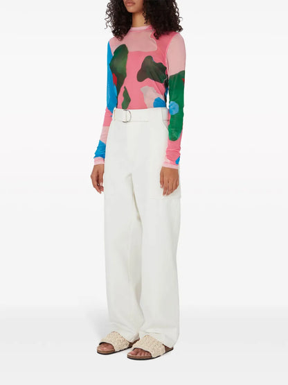 Wide-Leg Cotton Cargo Trousers