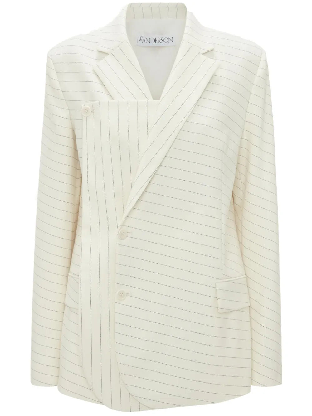 Pinstripe-Pattern Layered Blazer