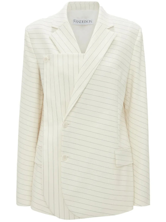 Pinstripe-Pattern Layered Blazer