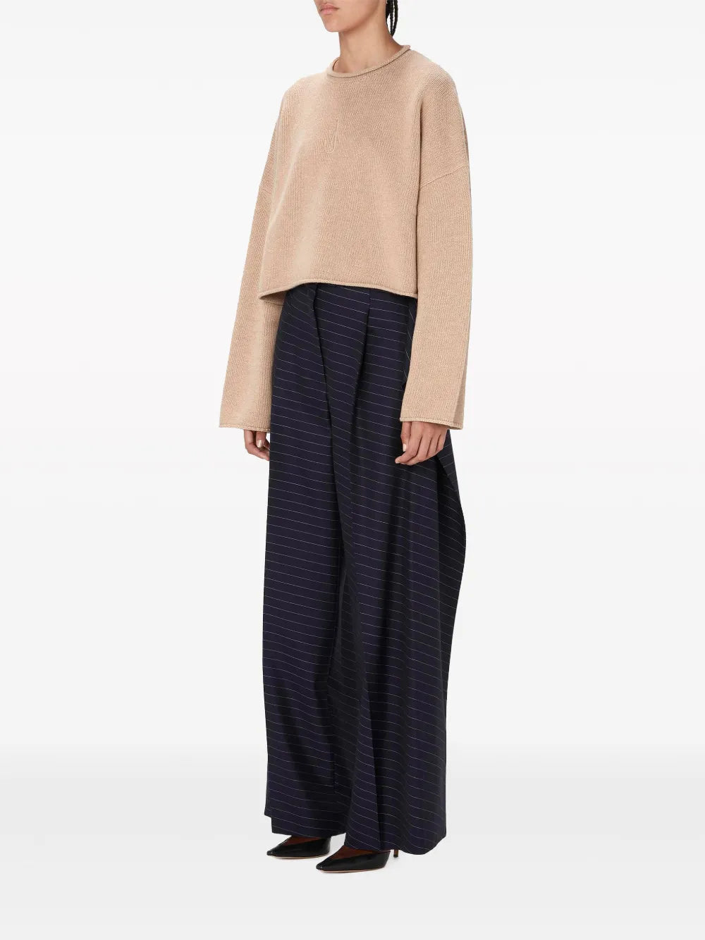 Logo-Embroidered Cropped Jumper