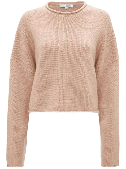 Logo-Embroidered Cropped Jumper