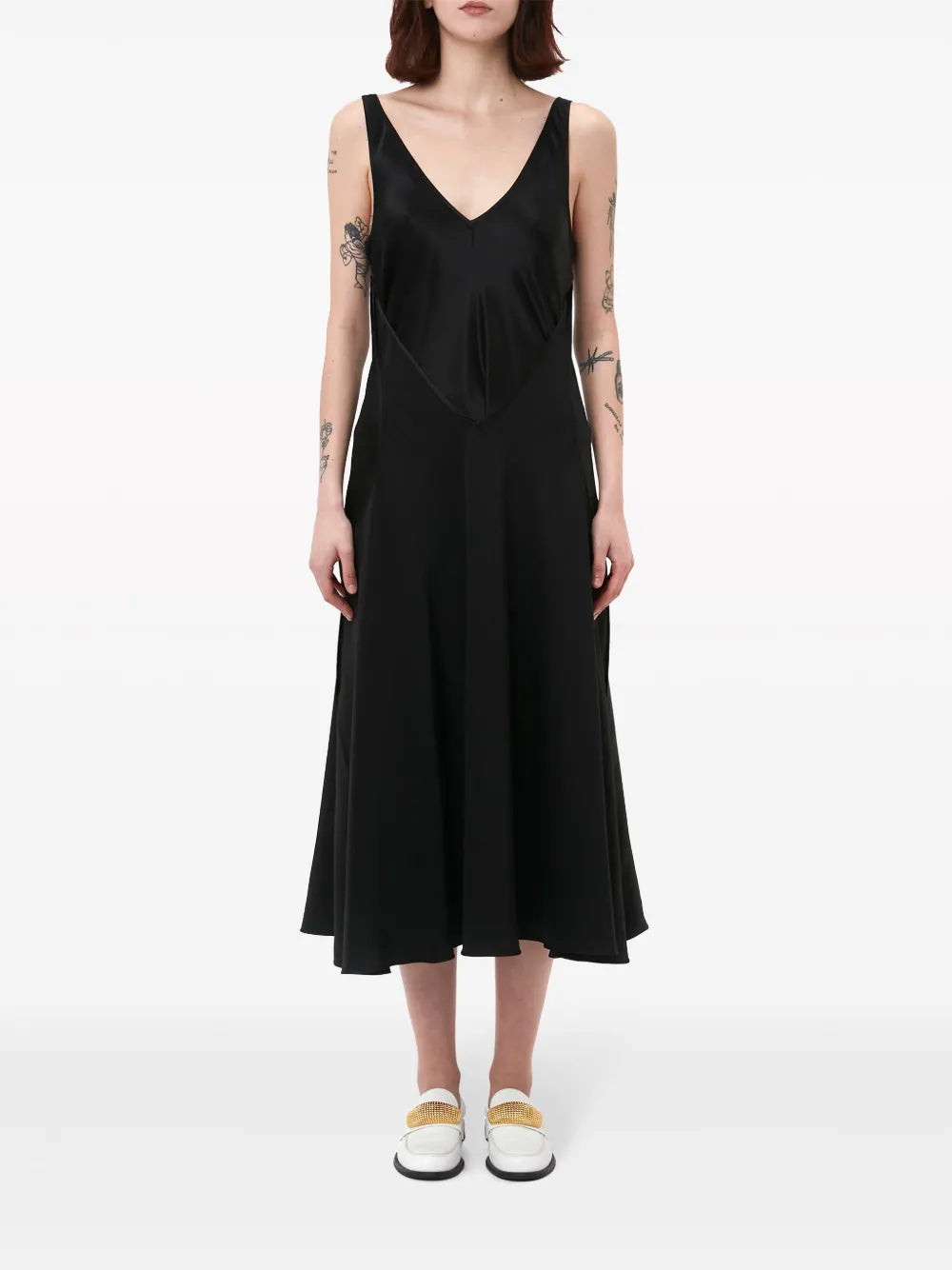 Long-Sleeve Asymmetric-Hem Dress