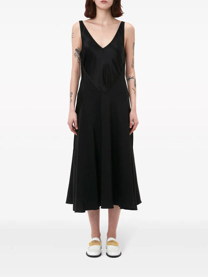 Long-Sleeve Asymmetric-Hem Dress