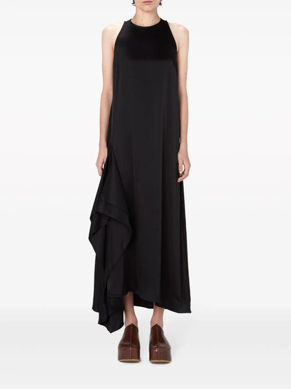 Sleeveless Draped Midi Dress