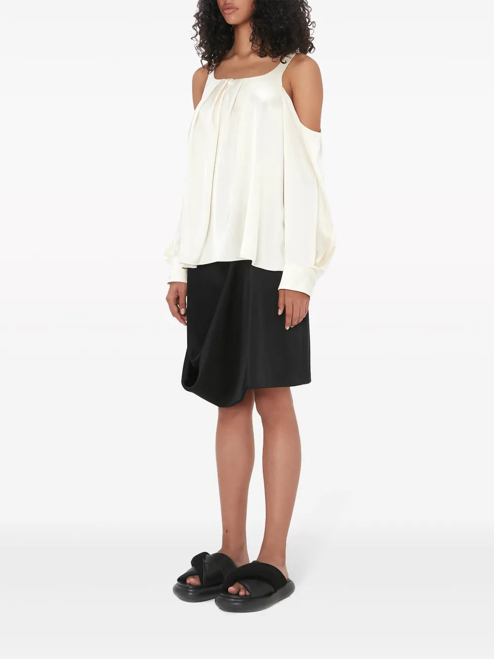 Twisted Cold-Shoulder Blouse