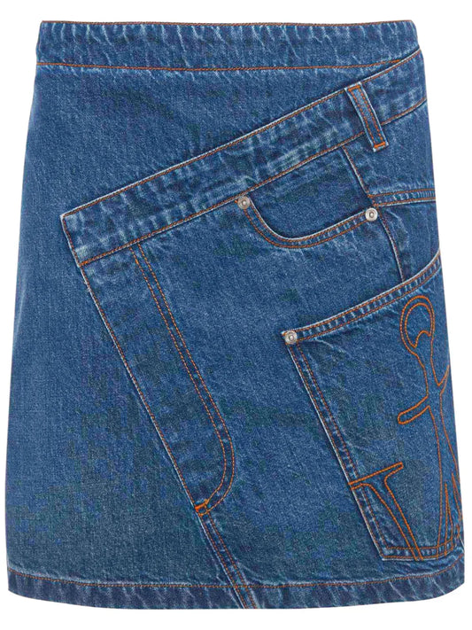 Twisted Denim Miniskirt