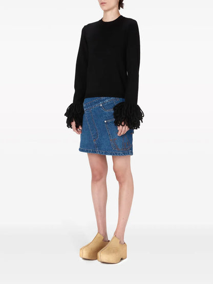 Twisted Denim Miniskirt