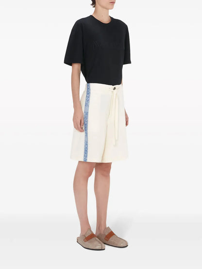 Logo-Tape Wide-Leg Shorts