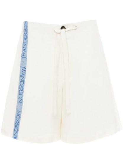 Logo-Tape Wide-Leg Shorts