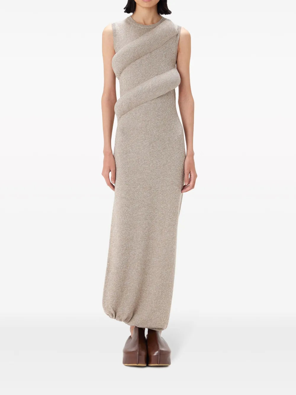 Padded Knitted Maxi Dress