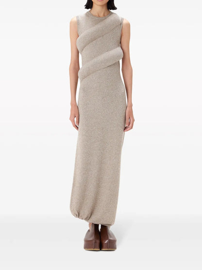 Padded Knitted Maxi Dress