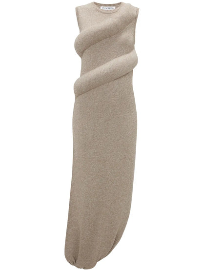 Padded Knitted Maxi Dress
