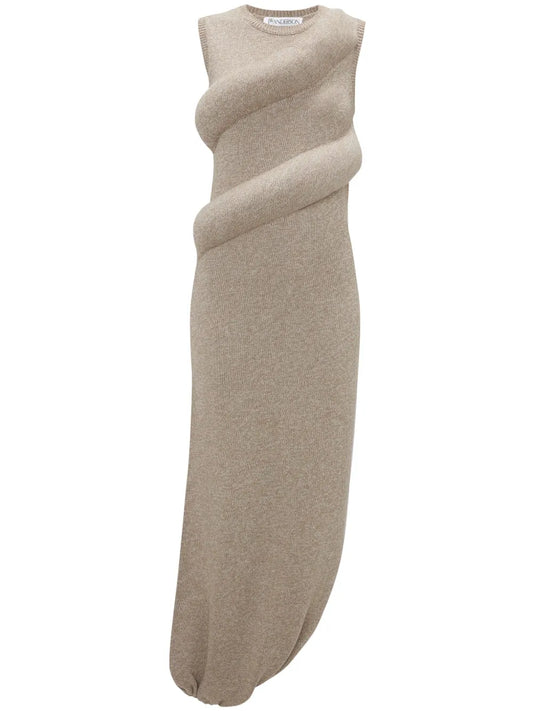 Padded Knitted Maxi Dress
