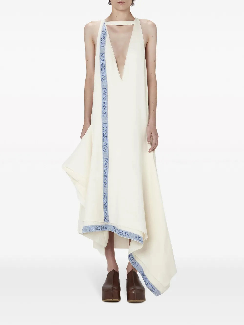 V-Neck Asymmetric Maxi Dress