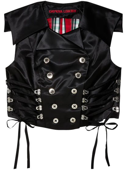 Satin-Finish Lace-Up Waistcoat