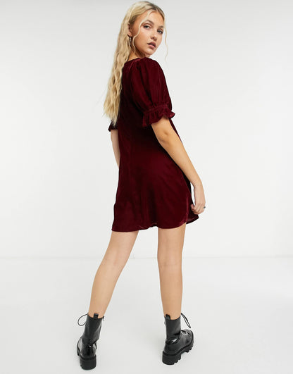 Inspired Puff Sleeve Mini Dress