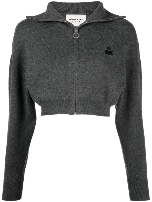 Oxane Zip-Up Cropped Cardigan