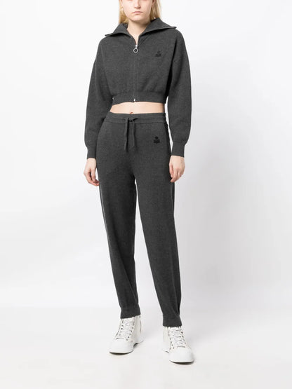 Kira Drawstring-Waist Knitted Trousers