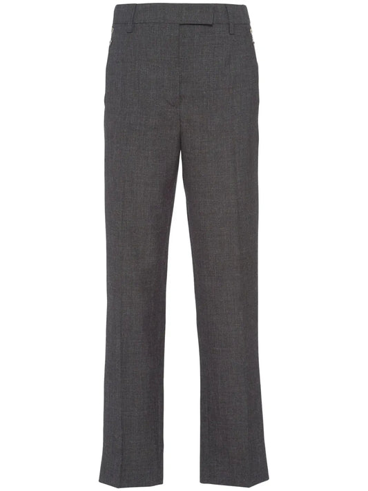 Zip-Pocket Wool Trousers